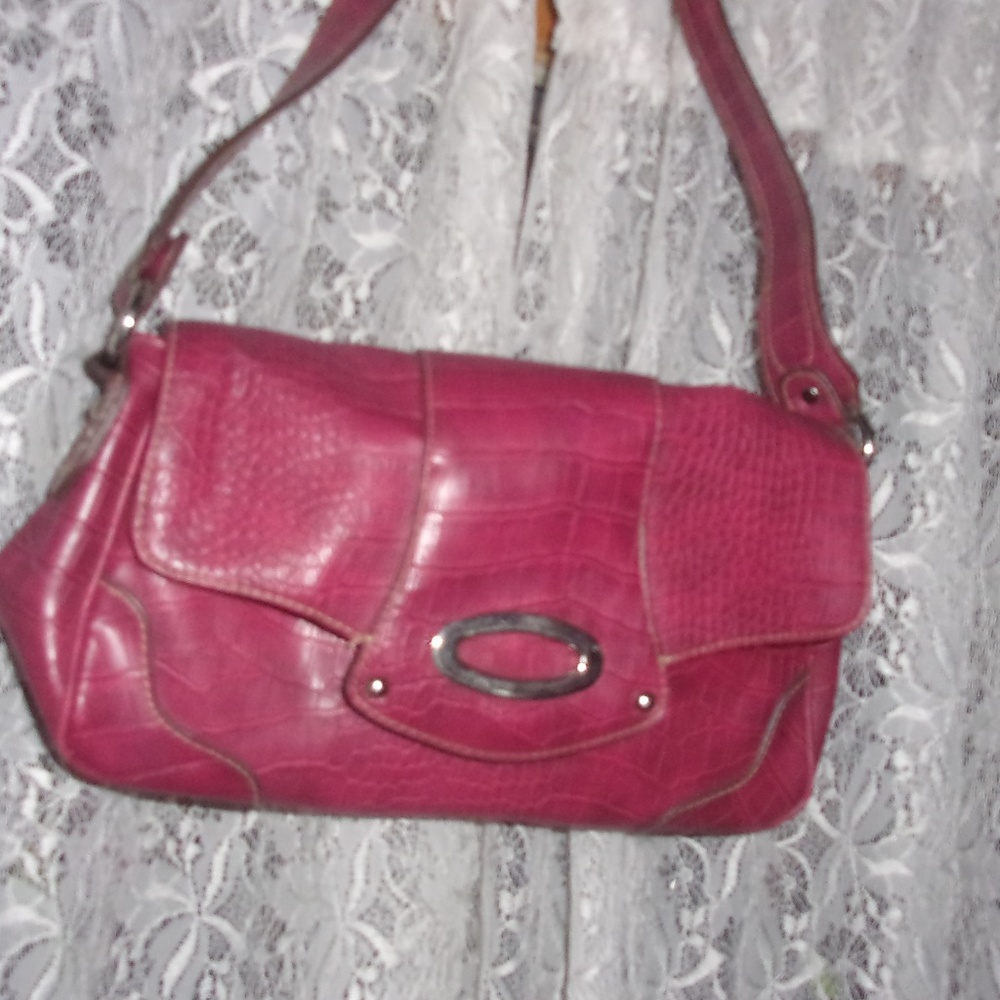 Pink Hobo Bag with Front Flap Close